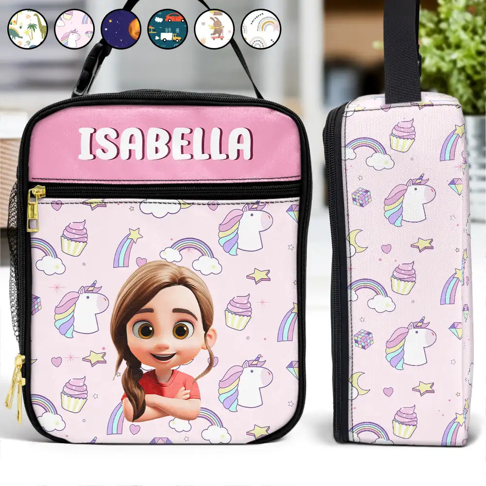 Back To School,Gift For Kids,Gift For Grandkids - Crossed Arms Kid With Name - Personalized Kids Lunch Bag