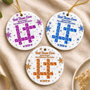 Grateful,Gift For Colleagues,Christmas,Crossword - Crossword 3D Inflated Effect Best Team Ever Never Forget The Difference You Make - Personalized Circle Ceramic Ornament