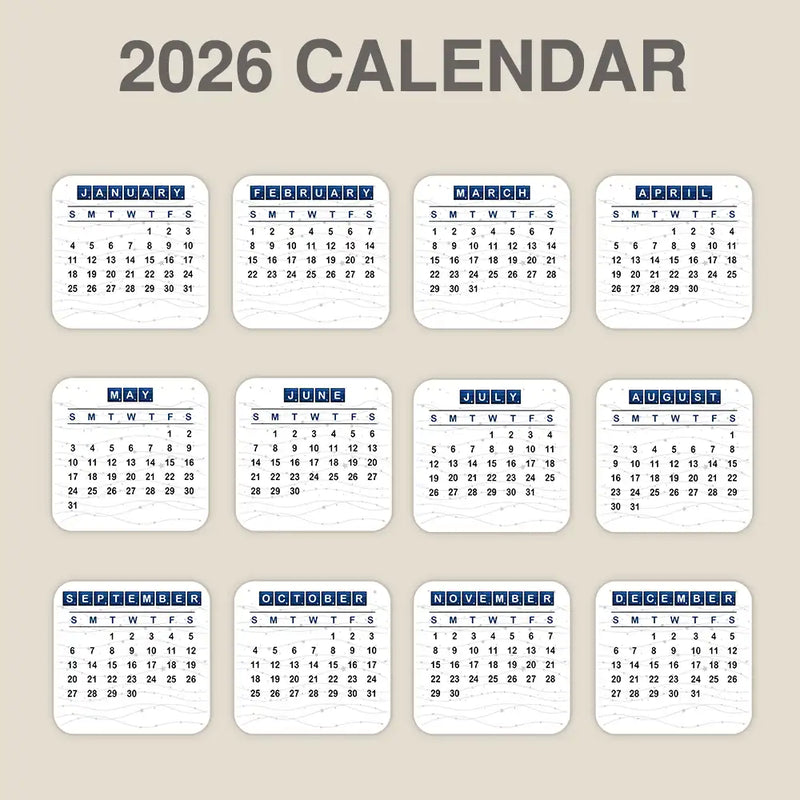 Gifts For Colleagues,Happy - Crossword Best Team Ever - Personalized Calendar With Wooden Stand