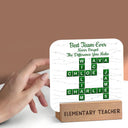 Gifts For Colleagues,Happy - Crossword Best Team Ever - Personalized Calendar With Wooden Stand