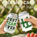Gifts For Colleagues, Gift For Bestie, Happy - Crossword Best Team Ever Scrabble Name - Personalized Can Cooler Sleeve