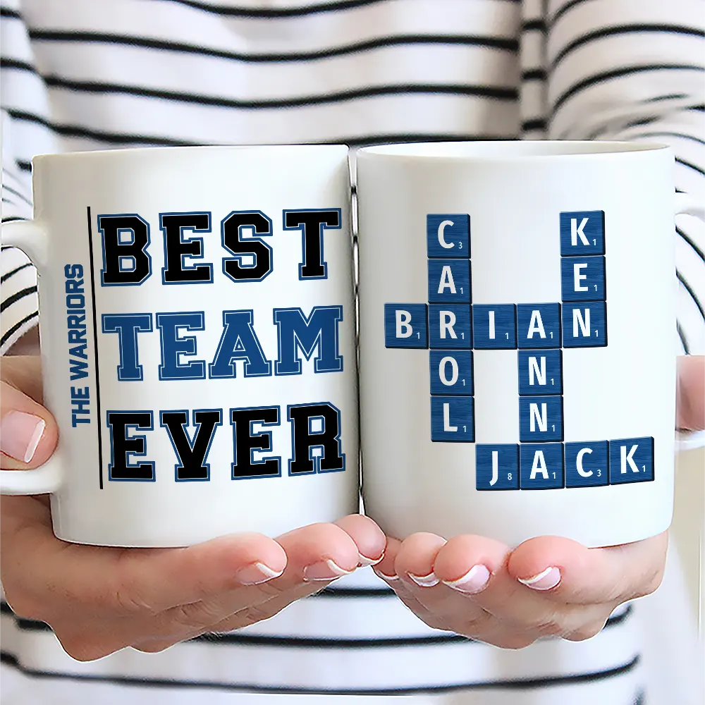 Gifts For Colleagues, Gift For Bestie, Happy - Crossword Best Team Ever Scrabble Name - Personalized Mug