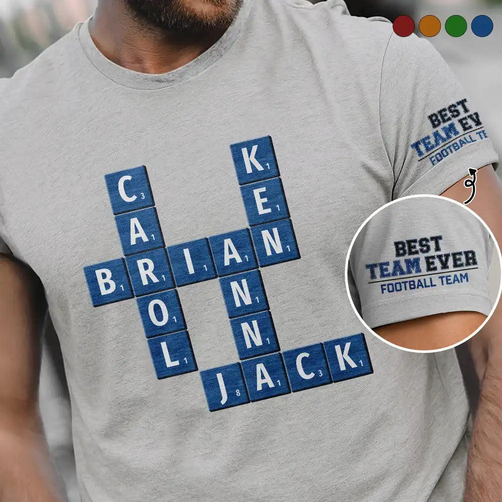 Gifts For Colleagues,Gift For Bestie,Happy - Crossword Best Team Ever Scrabble Name - Personalized T Shirt