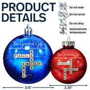 Gift For Sibling,Gift For Sisters,Gift For Brothers,Christmas,Happy - Crossword Brothers & Sisters Forever Linked Together - Personalized Ball Ornament