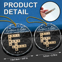 Gift For Sibling,Gift For Brothers,Gift For Sisters,Gift For Women,Gift For Men,Happy,Christmas,Top Market - Crossword Brothers & Sisters Forever Linked Together - Personalized Circle Glass Ornament