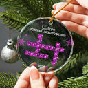 Top Market,Christmas,Gift For Sibling,Cozy,Crossword - Crossword Crystal Effect Brothers & Sisters Forever Linked Together - Personalized Circle Glass Ornament