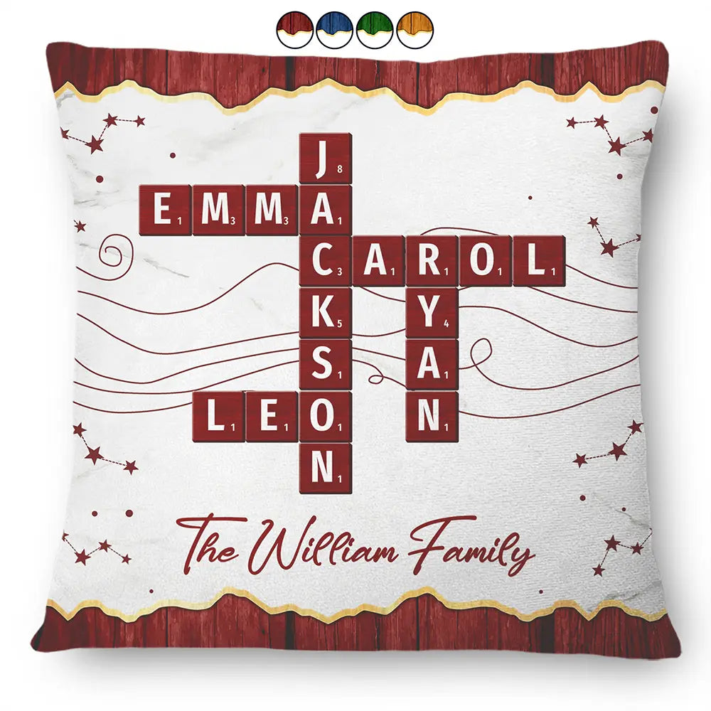 Family,Christmas,Love,Gift For Sibling - Crossword Family Name - Personalized Pillow