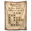 Gift For Grandparents, Christmas - Crossword Grandkids Make Life Grand - Personalized Fleece Blanket, Sherpa Blanket