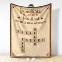 Gift For Grandparents, Christmas - Crossword Grandkids Make Life Grand - Personalized Fleece Blanket, Sherpa Blanket