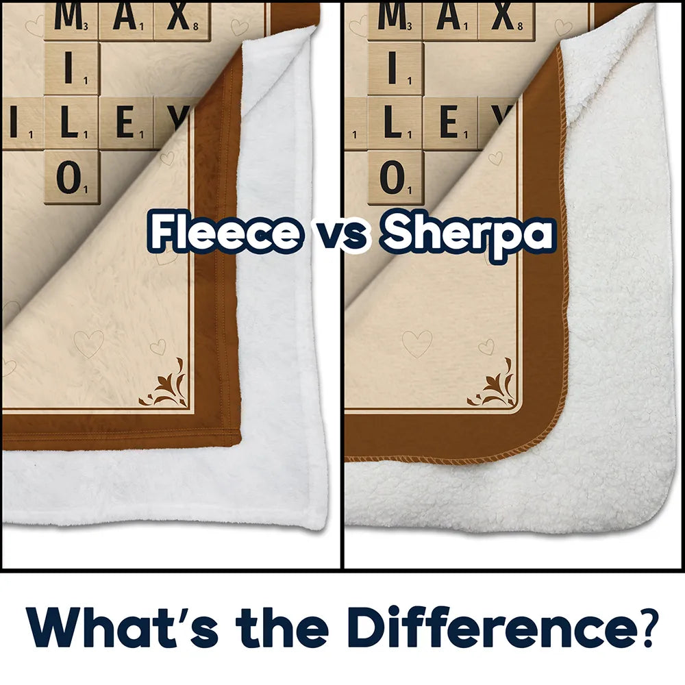Gift For Grandparents, Christmas - Crossword Grandkids Make Life Grand - Personalized Fleece Blanket, Sherpa Blanket