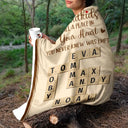 Gift For Grandparents, Christmas - Crossword Grandkids Make Life Grand - Personalized Fleece Blanket, Sherpa Blanket