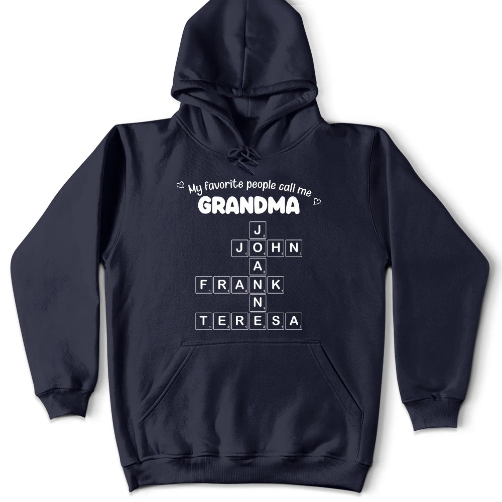 Gift For Grandma,Gift For Mother,Gift For Women,Happy,Top Market - Crossword My Favorite People Call Me - Personalized T Shirt