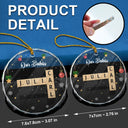 Christmas,Family,Parents,Gift For Kids,Gift For Grandparents,Gift For Grandkids,Happy - Crossword Our Grandkids - Personalized Circle Glass Ornament