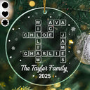 Gift For Couples,Gift For Husband,Gift For Wife,Parents,Gift For Mother,Gift For Grandpa,Gift For Father,Gift For Grandma,Family,Love,Christmas - Crossword Scrabble Family Name - Personalized Custom Shaped Acrylic Ornament