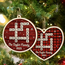 Gift For Couples,Gift For Husband,Gift For Wife,Parents,Gift For Mother,Gift For Grandpa,Gift For Father,Gift For Grandma,Family,Love,Christmas - Crossword Scrabble Family Name - Personalized Custom Shaped Wooden Ornament