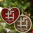 Gift For Couples,Gift For Husband,Gift For Wife,Parents,Gift For Mother,Gift For Grandpa,Gift For Father,Gift For Grandma,Family,Love,Christmas - Crossword Scrabble Family Name - Personalized Custom Shaped Wooden Ornament