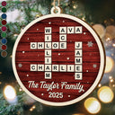 Gift For Couples,Gift For Husband,Gift For Wife,Parents,Gift For Mother,Gift For Grandpa,Gift For Father,Gift For Grandma,Family,Love,Christmas - Crossword Scrabble Family Name - Personalized Custom Shaped Wooden Ornament