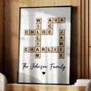 Family,Parents,Gift For Grandparents,Happy - Crossword Scrabble Family Name - Personalized Poster