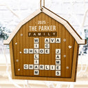 Christmas, Family - Crossword Scrabble Family Name Together In One Home - Personalized Custom Shaped Wooden Ornament