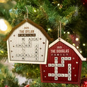 Christmas, Family - Crossword Scrabble Family Name Together In One Home - Personalized Custom Shaped Wooden Ornament