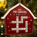Christmas, Family - Crossword Scrabble Family Name Together In One Home - Personalized Custom Shaped Wooden Ornament