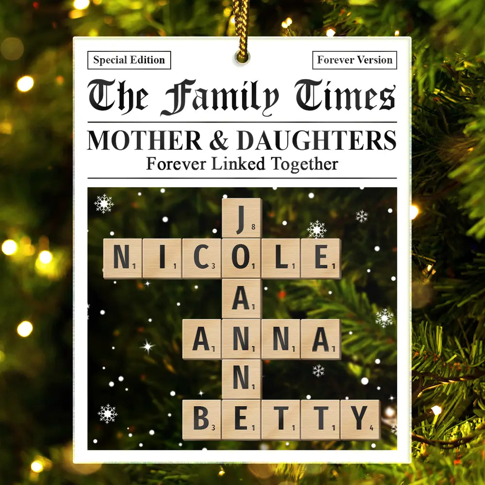 Crossword The Family Times - Personalized Custom Shaped Acrylic Ornament