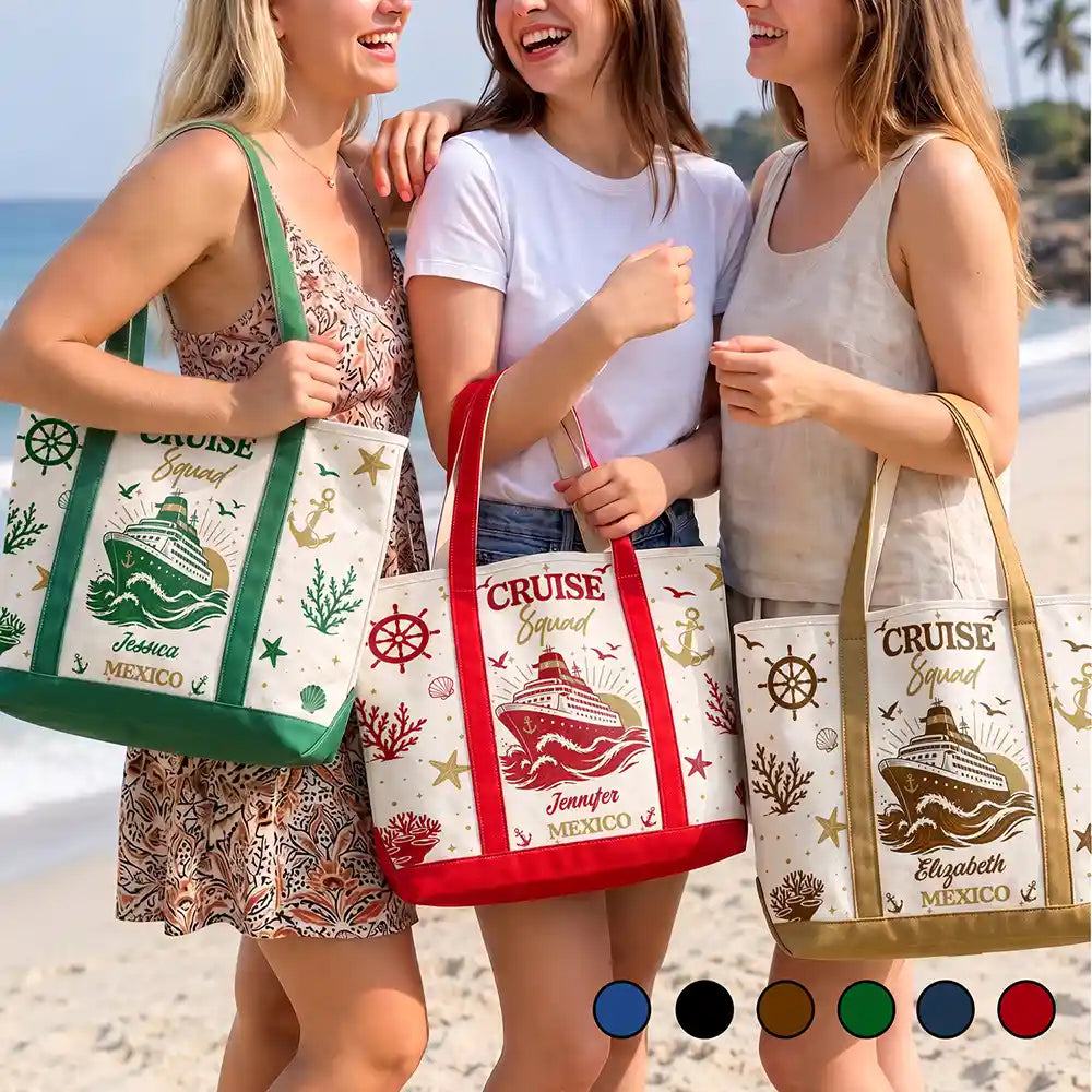 Top Market,Cruising,Gift For Yourself,Gift For Women,Icon,Happy - Cruise Bag Cruise Trip - Personalized Fabric Tote Bag