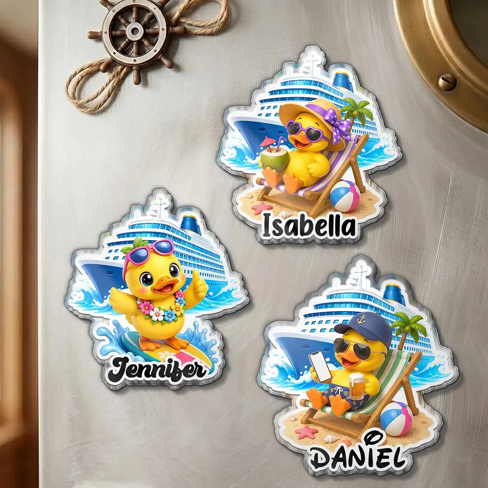 Cruise Ducks Family Friend Summer Trip - Personalized Acrylic Magnet