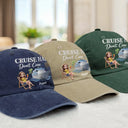 Travel, Happy, Gift For Yourself - Cruise Hair Don't Care - Personalized Vintage Washed Denim Cap
