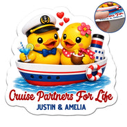 Playful,Cruising,Summer,Gift For Couples,Icon - Cruise Partners For Life Ducks - Personalized Magnet