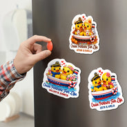 Playful,Cruising,Summer,Gift For Couples,Icon - Cruise Partners For Life Ducks - Personalized Magnet