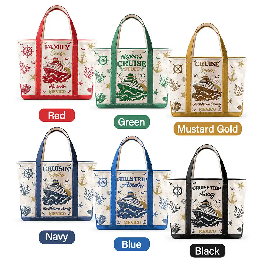 Top Market,Cruising,Gift For Yourself,Gift For Women,Icon,Happy - Cruise Bag Cruise Trip - Personalized Fabric Tote Bag
