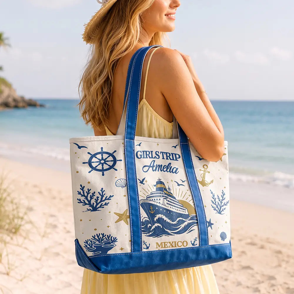 Top Market,Cruising,Gift For Yourself,Gift For Women,Icon,Happy - Cruise Bag Cruise Trip - Personalized Fabric Tote Bag