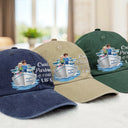 Cruising, Romantic, Summer, Gift For Couples, Vector - Cruising Partners For Life - Personalized Vintage Washed Denim Cap