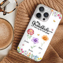 Gift For Grandma,Gift For Women,Happy,Top Market - Crystal Effect Birth Flower Grandkids Make Life More Grand - Personalized Clear Phone Case