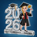 Graduation, Gift For Yourself, Gift For Women, Gift For Men, Happy - Crystal Effect Graduation Man Woman - Personalized Custom Shaped Acrylic Plaque