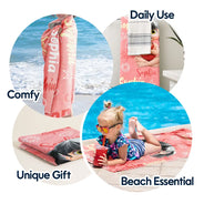 Gift For Kids, Gift For Daughter, Gift For Son, Gift For Sibling, Gift For Sisters, Gift For Brothers, Summer, Beach, Poolside, Swimming, Happy - Custom Name Kid Baby - Personalized Beach Towel