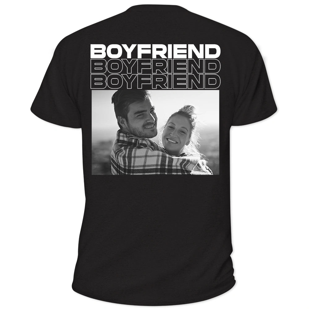 Gift For Couples,Gift For Husband,Gift For Boyfriend,Custom Photo,Happy - Custom Photo B&W Couple Only You - Personalized T Shirt