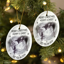 Christmas, New Dad, New baby, New Mom - Custom Photo Baby Expecting See You In 2026 - Personalized Circle Ceramic Ornament