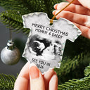 Christmas, Custom Photo, New Dad, New baby, New Mom - Custom Photo Baby Expecting See You In 2026 - Personalized Onesie Shaped Glass Ornament