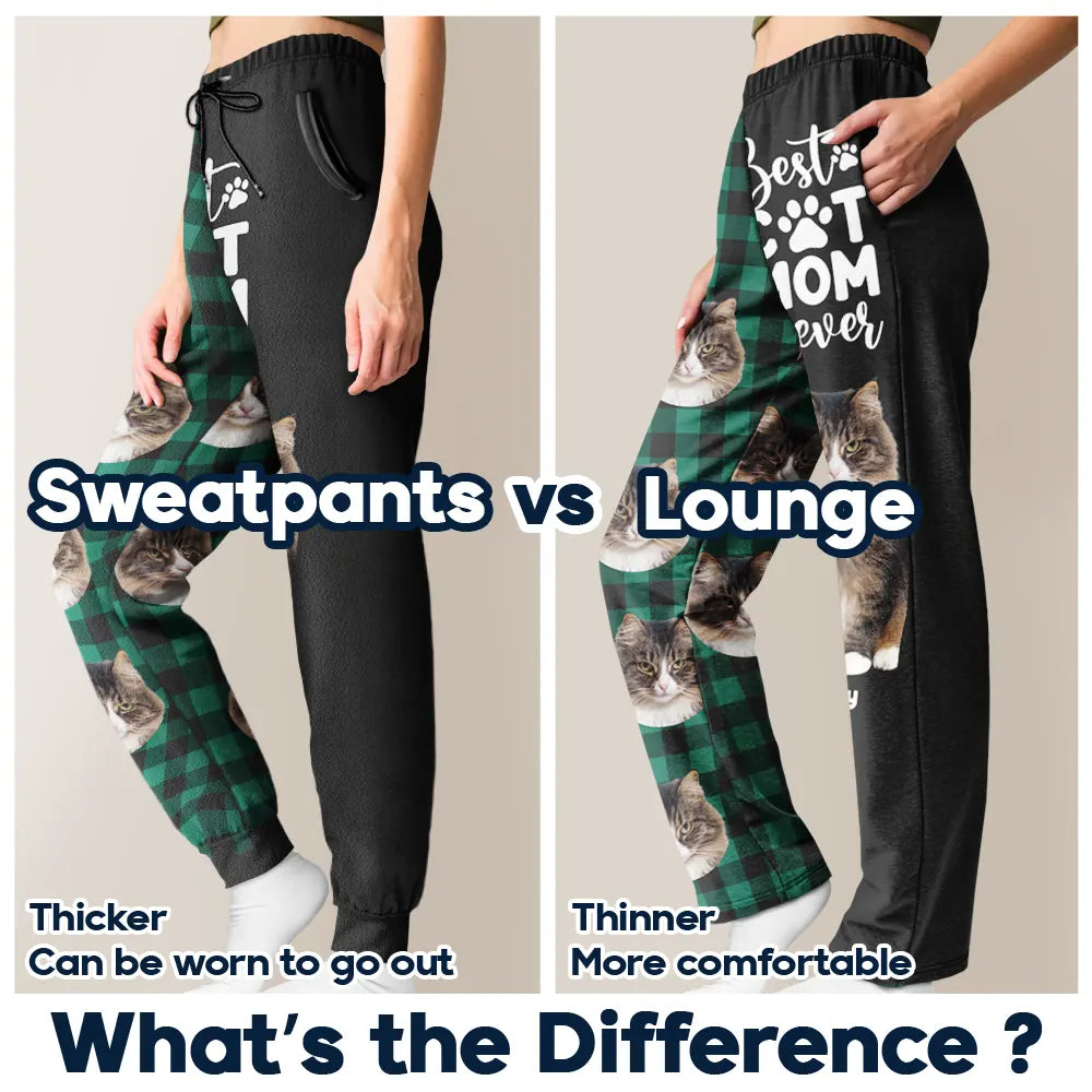 Custom Photo,Dog Lovers,Dog Mom,Pet Lovers,Happy - Custom Photo Best Dog Mom Ever Flannel Pattern - Personalized Pajama Pants