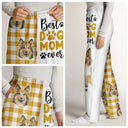 Custom Photo,Dog Lovers,Dog Mom,Pet Lovers,Happy - Custom Photo Best Dog Mom Ever Flannel Pattern - Personalized Pajama Pants