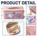 Custom Photo, Art Design, Summer, Cruising, Gift For Yourself, Confident, Photo - Pencil Sketch - White BG - Custom Photo Pencil Sketch Art Travel All My Cruise Crap - Personalized Leather Makeup Bag