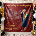 Graduation,Gift For Yourself,Gift For Daughter,Gift For Son,Gift For Bestie,Non-Eng,Photo,Proud - Custom Photo Congrats Grad A Sweet Ending To The New Beginning - Personalized Backdrop