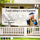 Graduation,Gift For Yourself,Gift For Daughter,Gift For Son,Gift For Bestie,Non-Eng,Photo,Proud - Custom Photo Congrats Grad A Sweet Ending To The New Beginning - Personalized Horizontal Banner