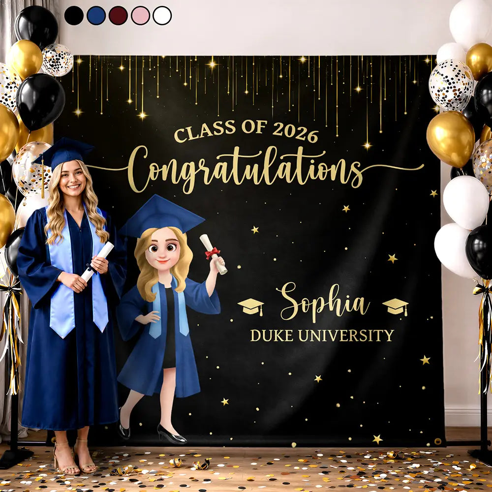 Custom Photo Congratulations On Your Graduation - Personalized Backdrop