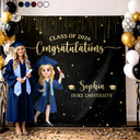 Graduation,Gift For Yourself,Gift For Bestie,Gift For Daughter,Gift For Son,Photo,Vector,Proud - Custom Photo Congratulations On Your Graduation - Personalized Backdrop