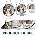 Wedding Anniversary,Art Design,Gift For Couples,Gift For Husband,Gift For Wife,Happy - Custom Photo Couple Wedding Anniversary - Personalized Stained Glass Window Hanging Suncatcher