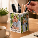 Sentimental,Custom Photo,Family,Upload Full Photo - Custom Photo Family Couple Portrait - Personalized Building Block Pen Holder