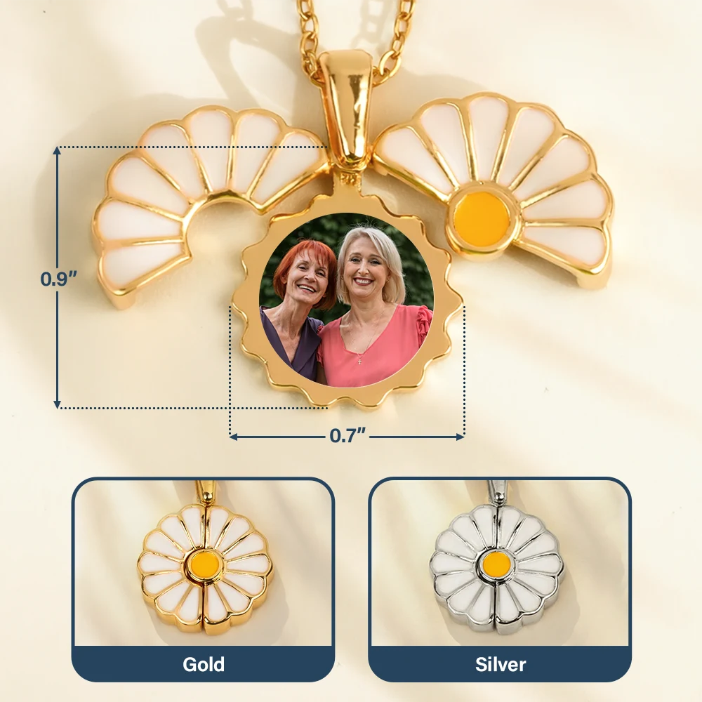 Gift For Yourself,Gift For Women,Gift For Sisters,Gift For Bestie,Old Best friends,Afro,Happy - Custom Photo Frame For Sisters And Besties - Personalized Hidden Message Necklace